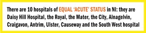 Daisy Hill is one of 10 acute hospitals with equal acute status in Northern Ireland -full list