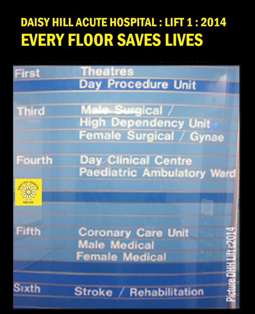High Dependency Unit situated on Third Floor. (Lift 1 Picture) Daisy Hill Hospital Newry - Every Floor Saves Lives - High Dependency Unit situated on Third Floor. (Lift 1 Picture)